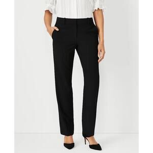 NWT Ann Taylor Black Signature Fit Straight Leg Trouser Pants Career Work Sz 00P